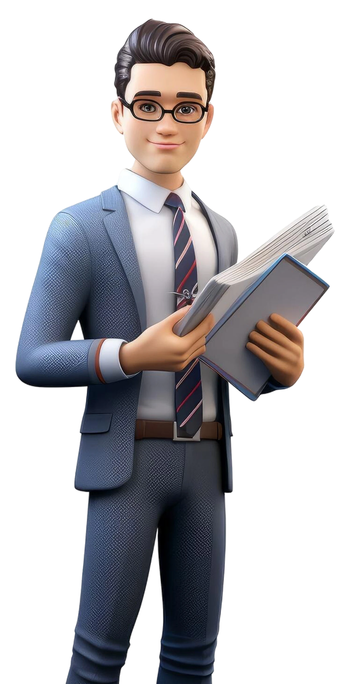 Lawyer character with clipboard